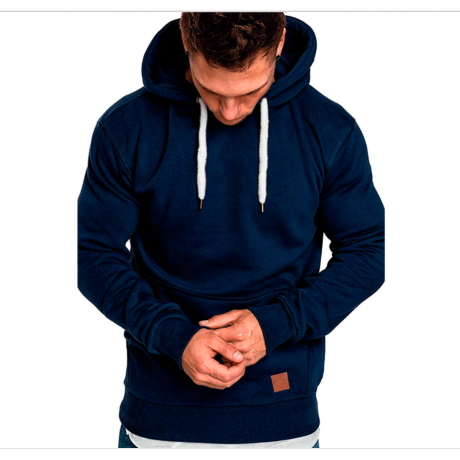 Fashion Men Outdoor Sports Sweater Casual Solid Color Hooded Top Velvet Sweater Coat